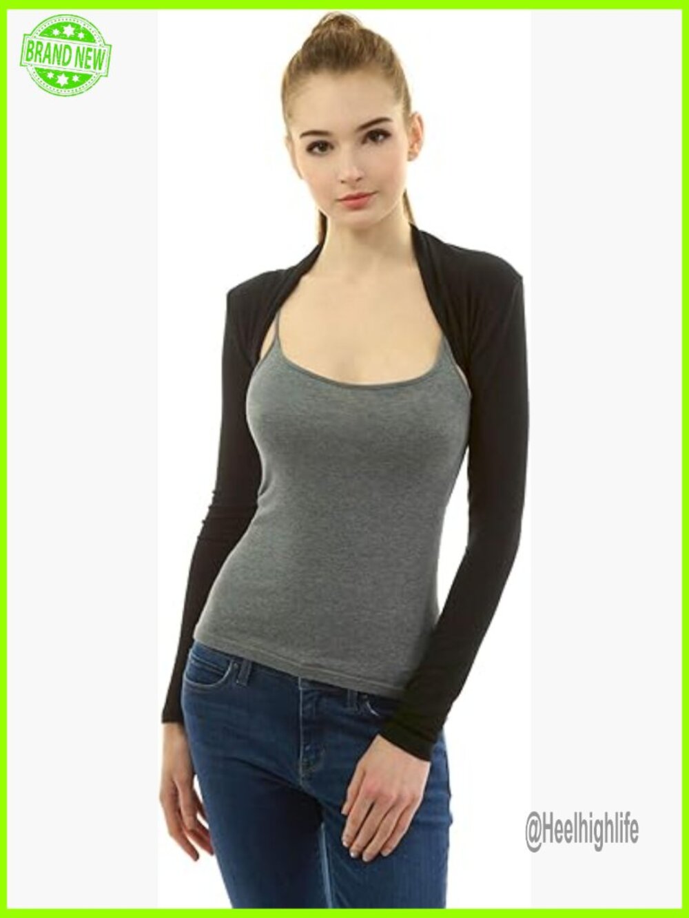 Long Sleeve Bolero Shrug Cropped Open Front Cardigan Jacket